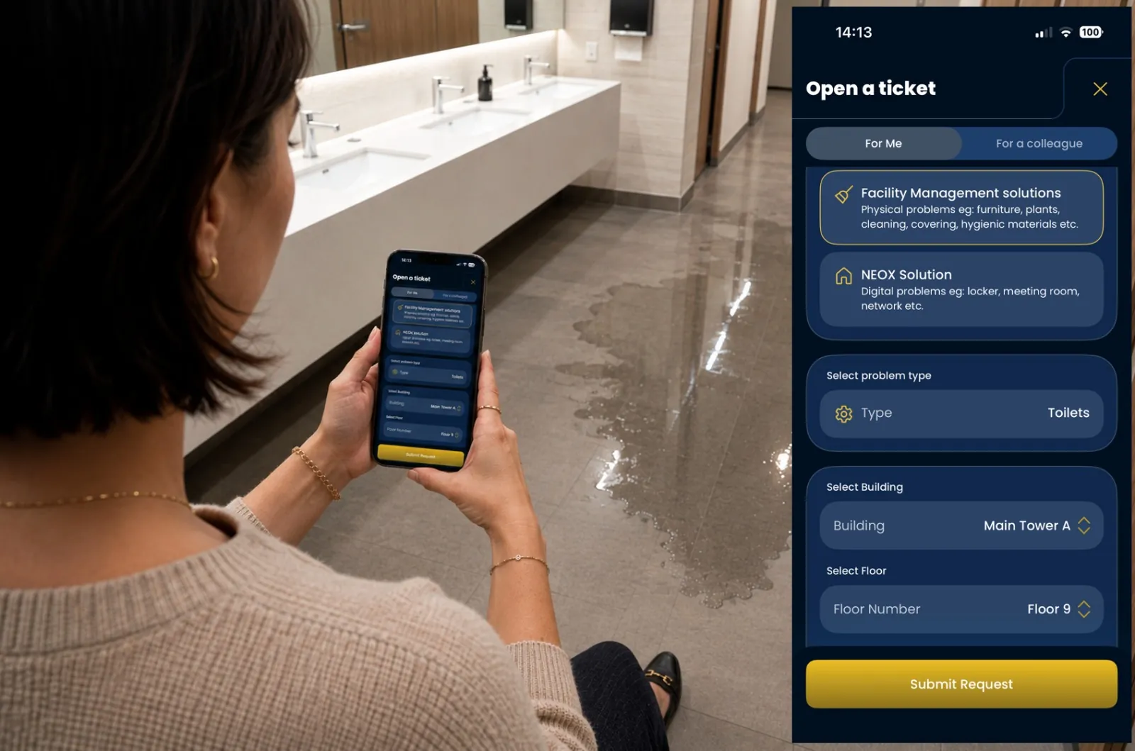 Help Ticketing & Emergency screen in the NEOX Infinity app